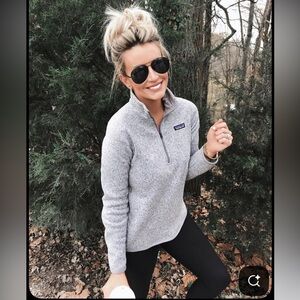 Patagonia Birch White 1/4-Zip Fleece Sweater